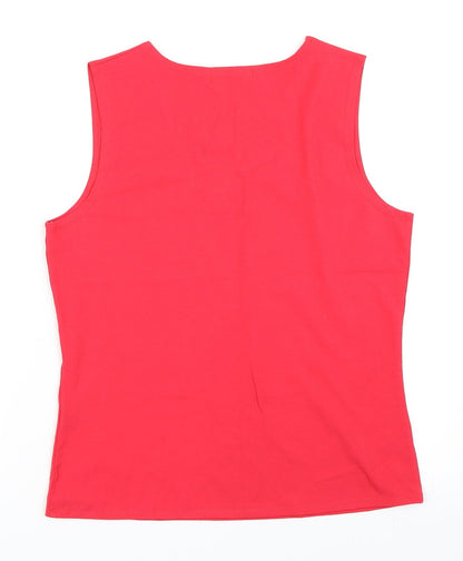 Back view of Sydney Easton women’s pink basic tank, size M