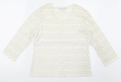 Back view of Notations women’s ivory basic blouse, size XL
