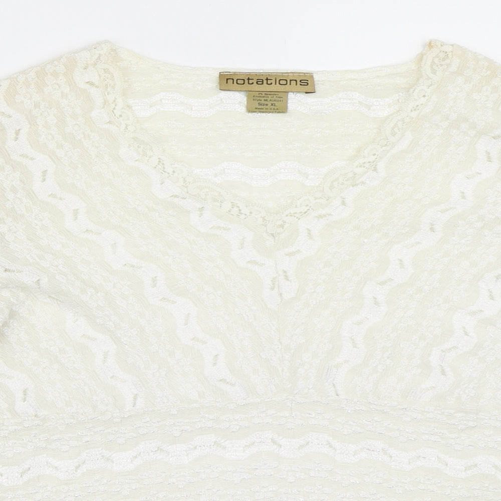 Notations Womens Ivory   Basic Blouse Size XL