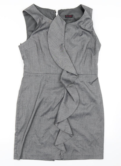 Additional front view of Miss Selfridge women’s grey shift, size UK 14