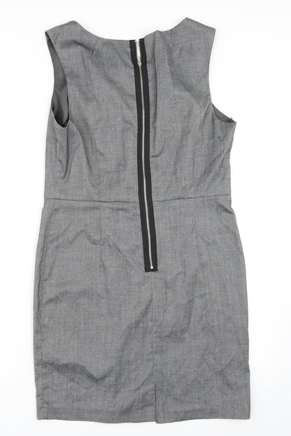 Back view of Miss Selfridge women’s grey shift, size UK 14