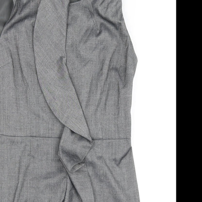 Close-up detail of Miss Selfridge women’s grey shift, size UK 14