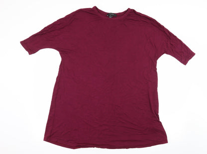 Additional front view of Atmosphere women’s purple jersey basic t-shirt, size UK 10