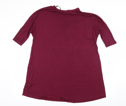 Back view of Atmosphere women’s purple jersey basic t-shirt, size UK 10