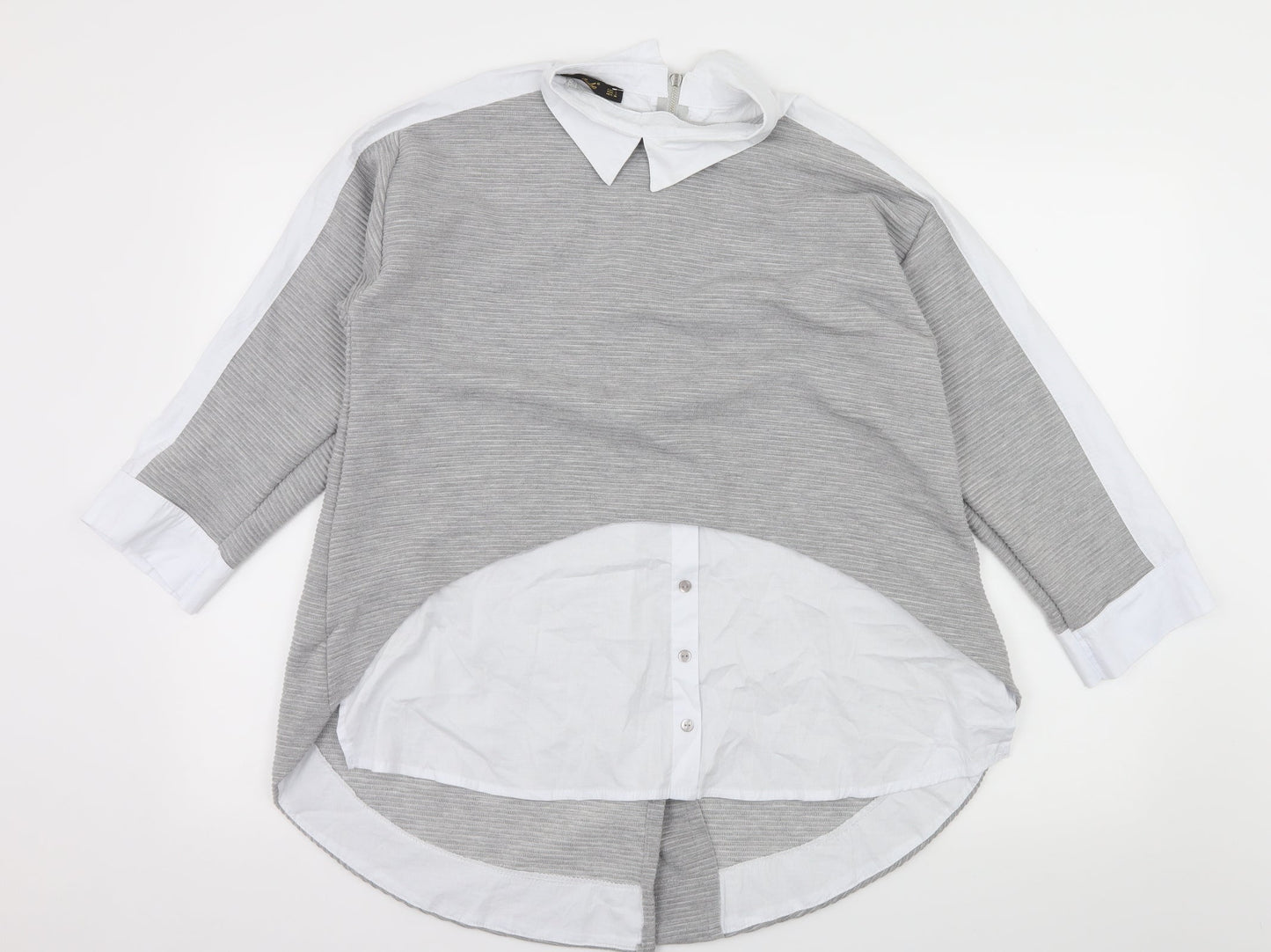 Bebe Plus Womens Grey   Basic Blouse Size L