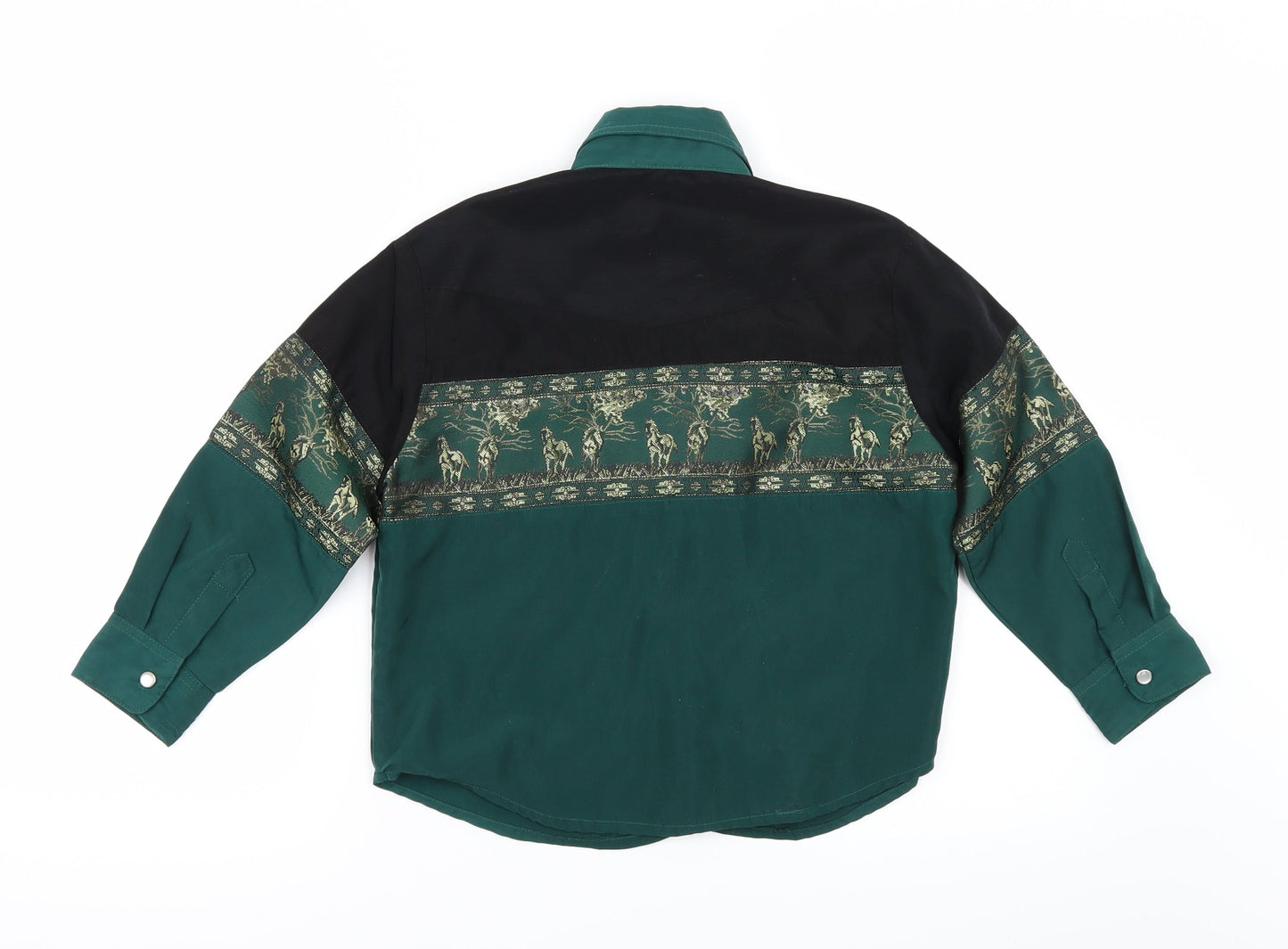 el norte no Boys Green Geometric   Button-Up Size L