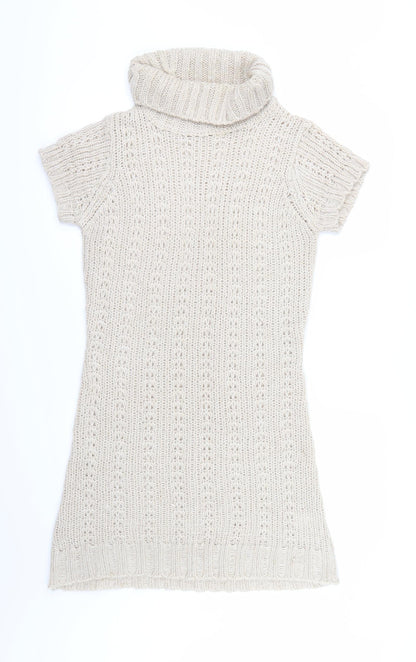 Additional front view of EVIE women’s beige jumper, size UK 14
