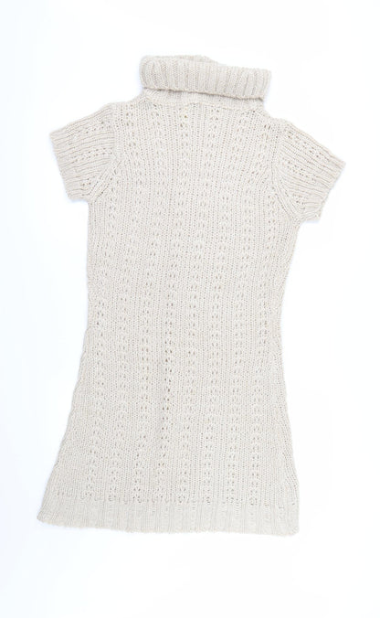 Back view of EVIE women’s beige jumper, size UK 14