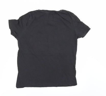 Back view of Mango women’s black basic t-shirt, size S