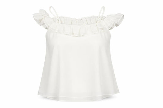 Front view of Topshop women’s white tunic blouse, size UK 12