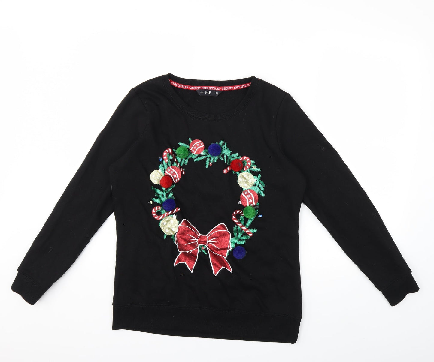 F&F Womens Black   Pullover Sweatshirt Size 12