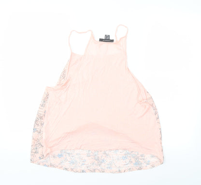 Back view of Primark women’s pink floral basic blouse, size UK 16