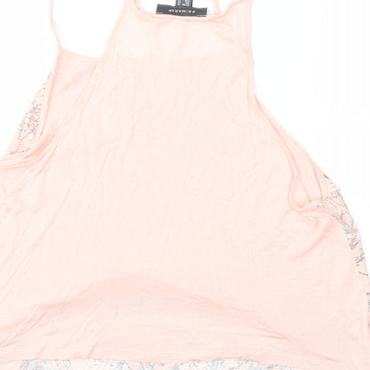 Brand and care label for Primark women’s pink floral basic blouse, size UK 16