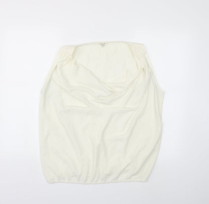 Front view of River Island women’s ivory basic blouse, size UK 16