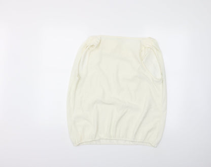 Back view of River Island women’s ivory basic blouse, size UK 16