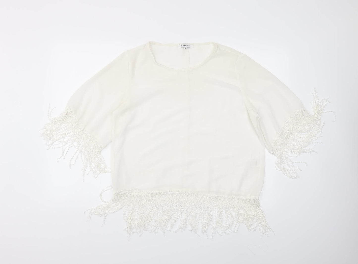 Glamorous Womens White   Basic Blouse Size 12