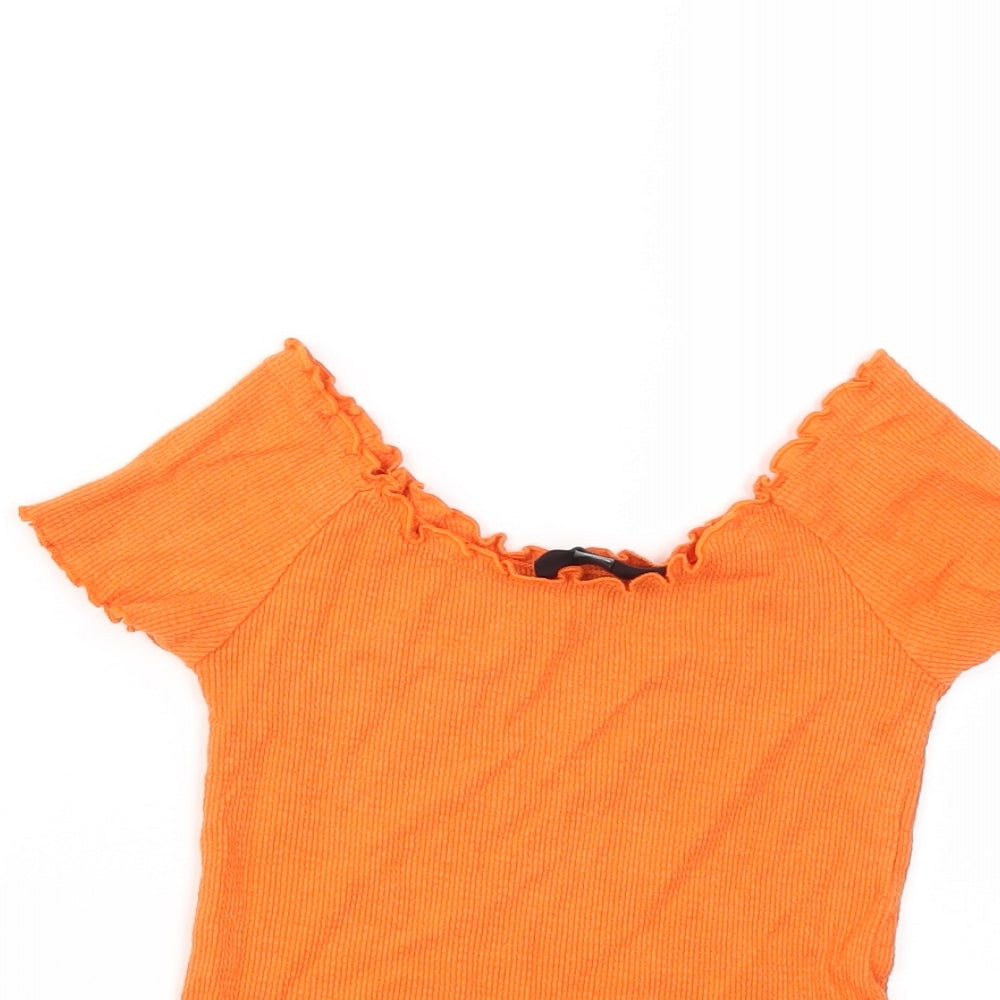 Topshop Womens Orange   Basic T-Shirt Size 8