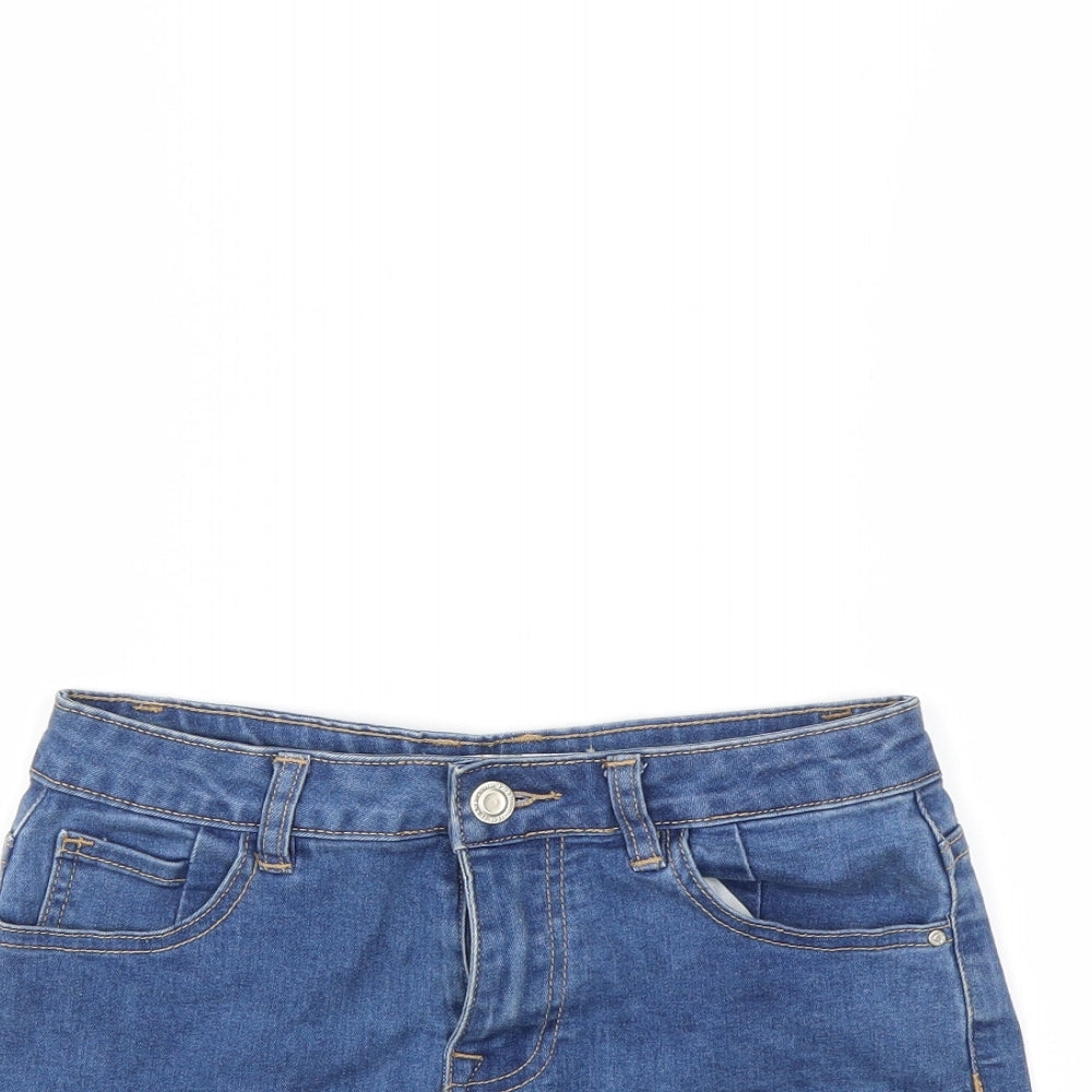 Preworn Womens Blue  Denim Cut-Off Shorts Size 26 in