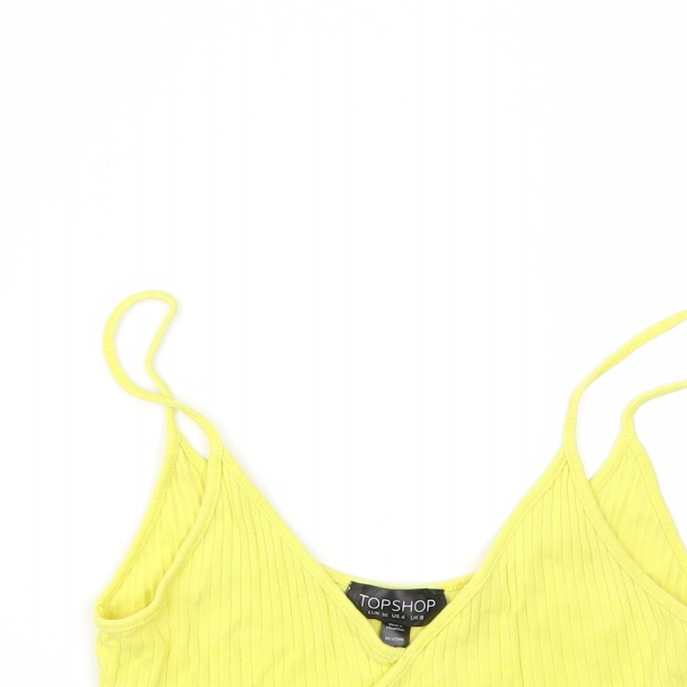 Topshop Womens Yellow   Basic Tank Size 8