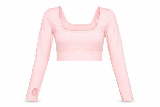 Front view of Preworn women’s pink basic t-shirt, size M