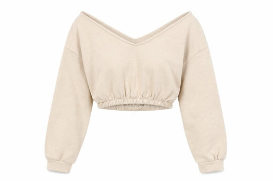 PRETTYLITTLETHING Womens Beige   Pullover Sweatshirt Size S