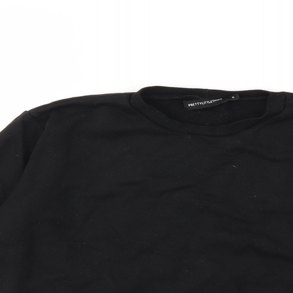 PRETTYLITTLETHING Womens Black   Pullover Sweatshirt Size S