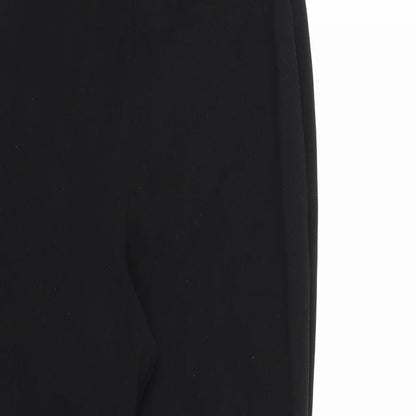 Close-up detail of PRETTYLITTLETHING women’s black trousers, size UK 10, 27-inch leg