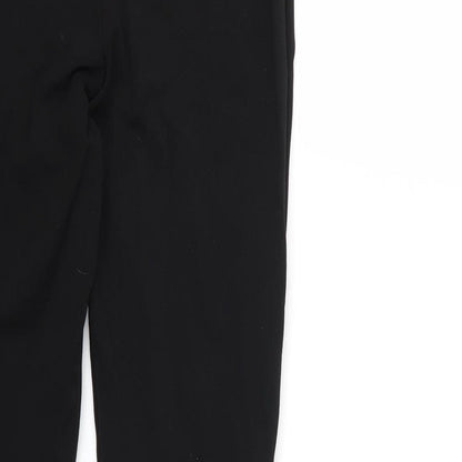 Brand and care label for PRETTYLITTLETHING women’s black trousers, size UK 10, 27-inch leg