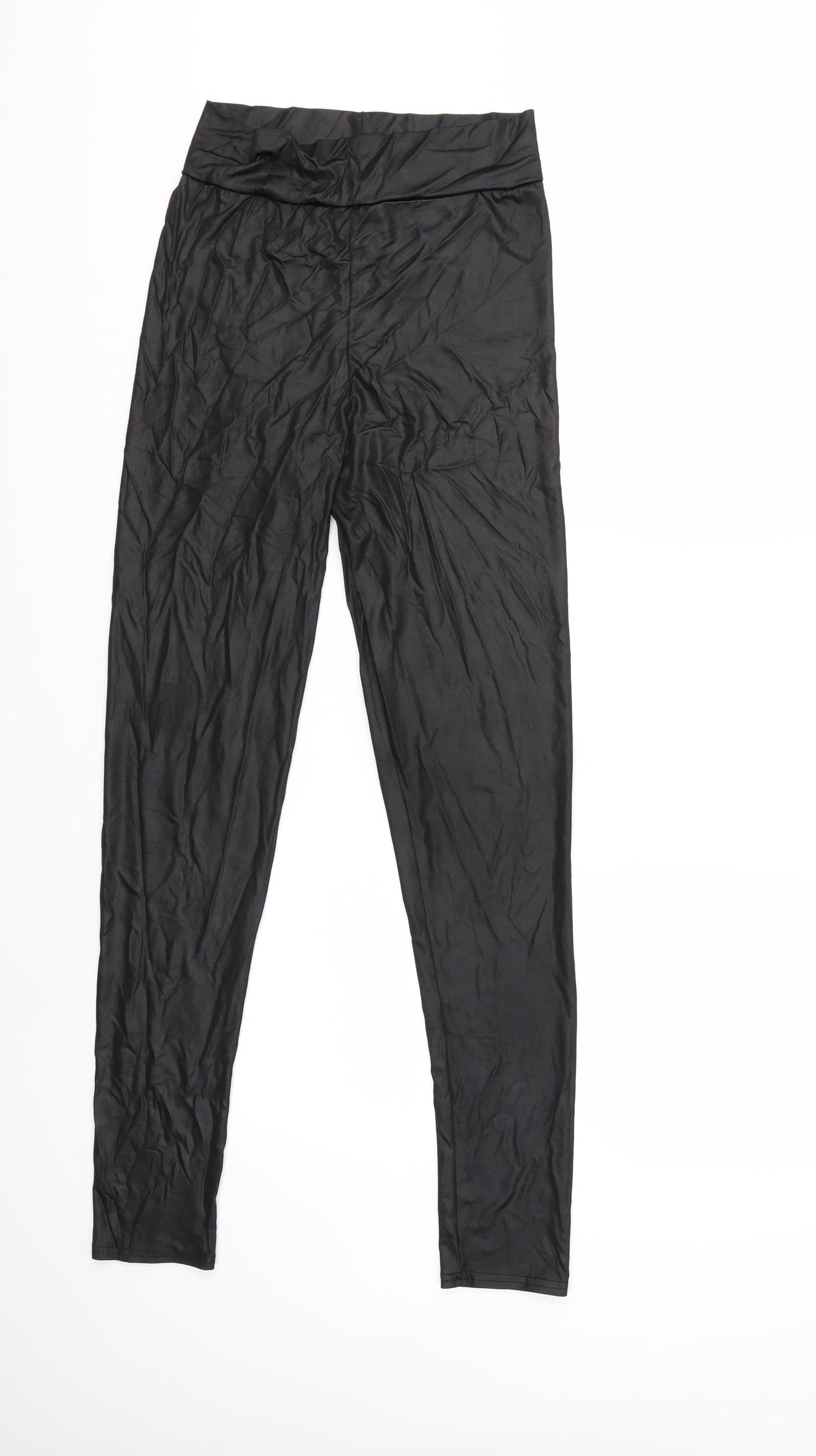 PRETTYLITTLETHING Womens Black   Capri Leggings Size 12 L28 in