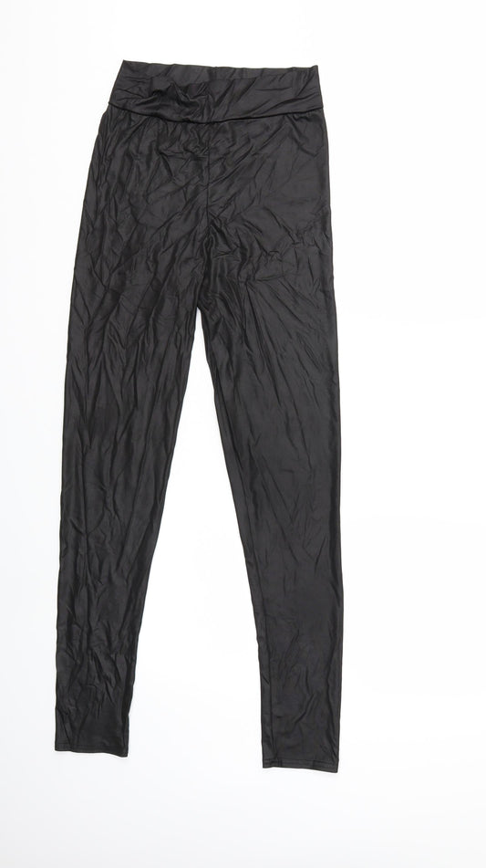PRETTYLITTLETHING Womens Black   Capri Leggings Size 12 L28 in