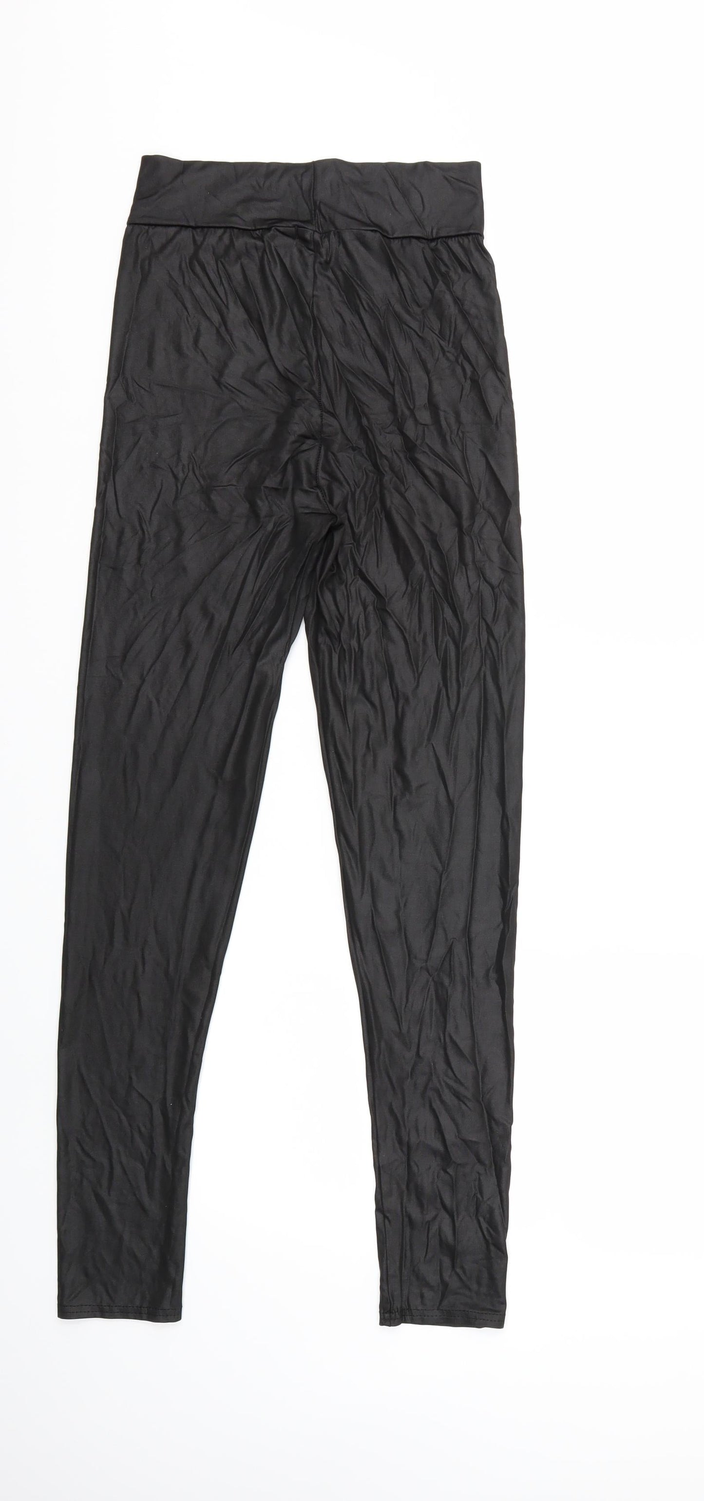 PRETTYLITTLETHING Womens Black   Capri Leggings Size 12 L28 in
