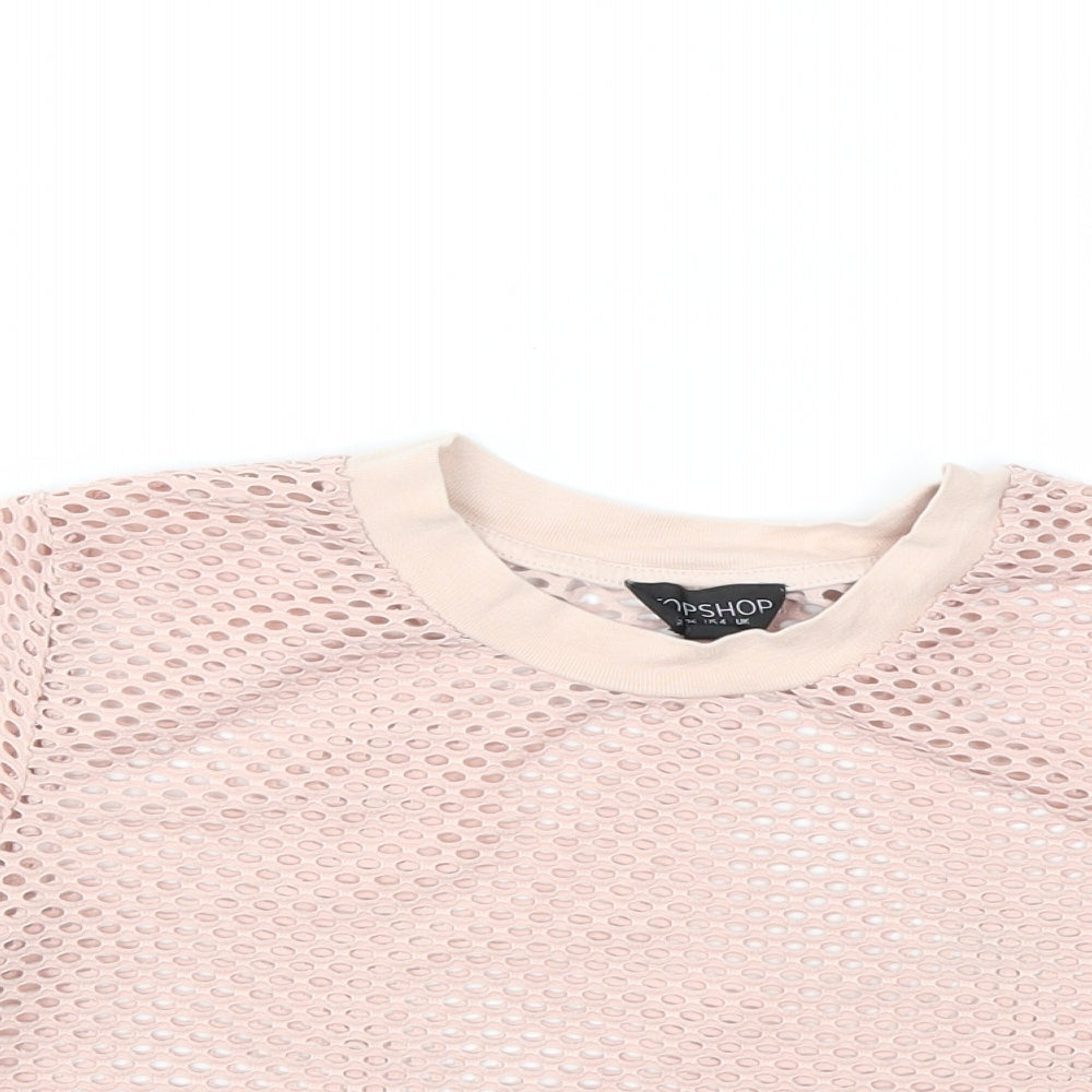 Topshop Womens Pink   Basic T-Shirt Size 8