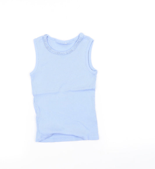 George Girls Blue   Basic T-Shirt Size 6 Years