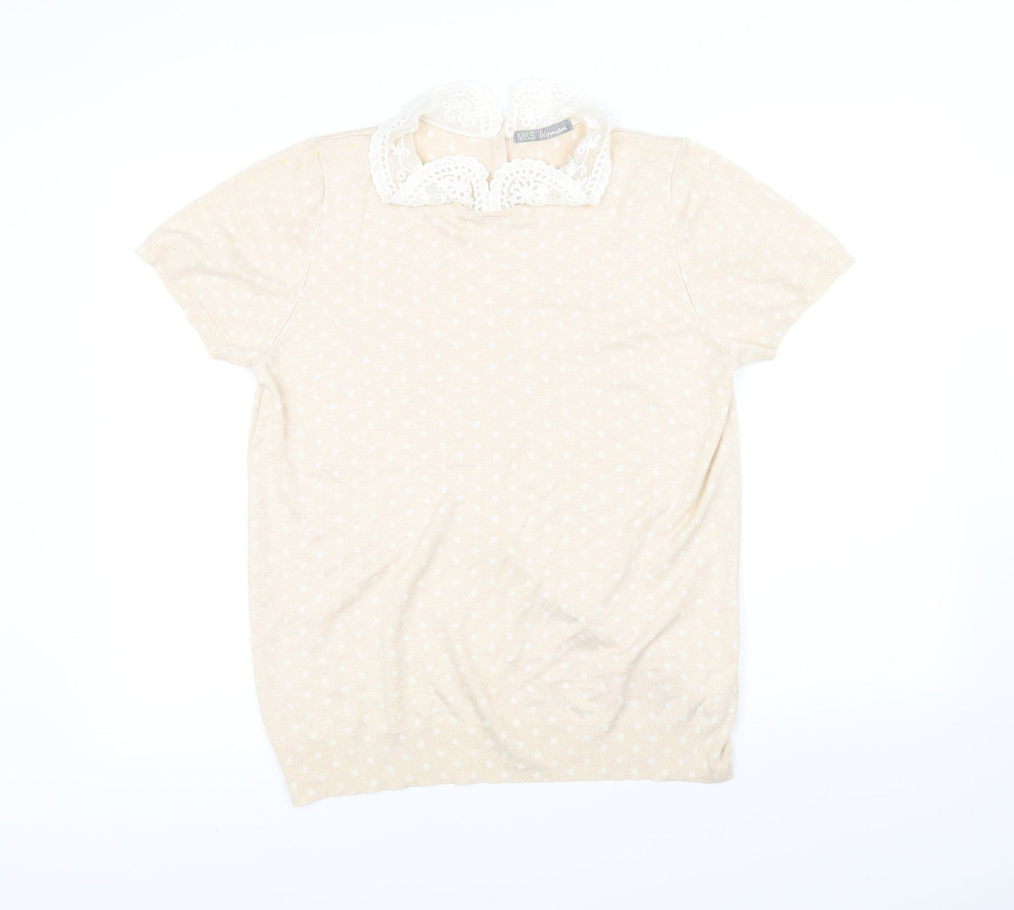 m&s Womens Beige   Pullover Jumper Size 16