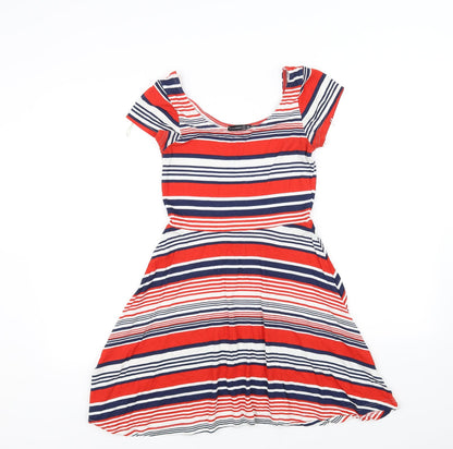 Additional front view of Atmosphere women’s red striped bodycon, size UK 8