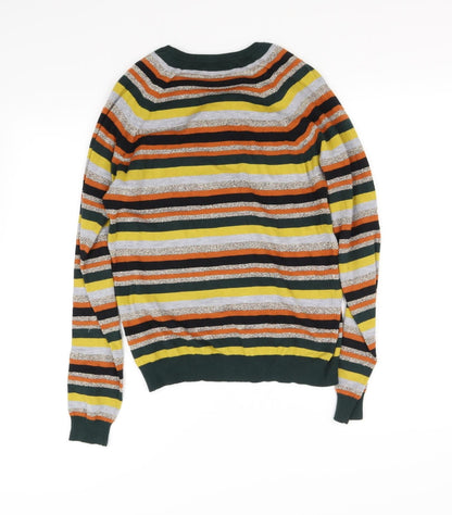 Back view of Next women’s multicoloured striped cape jumper, size UK 10