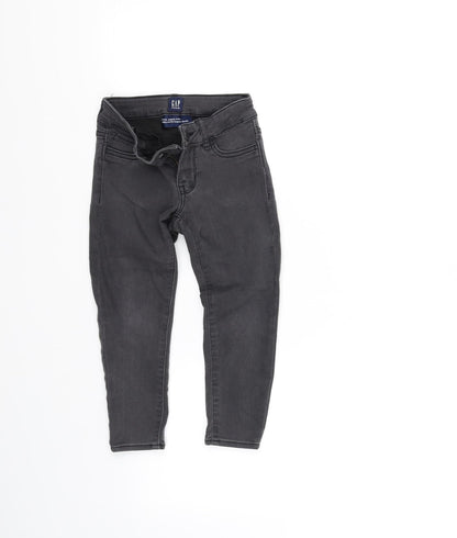 Additional front view of Gap girls’ grey skinny jeans, size 5, years
