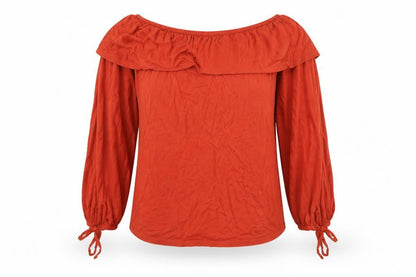 Front view of Atmosphere women’s brown basic blouse, size UK 8
