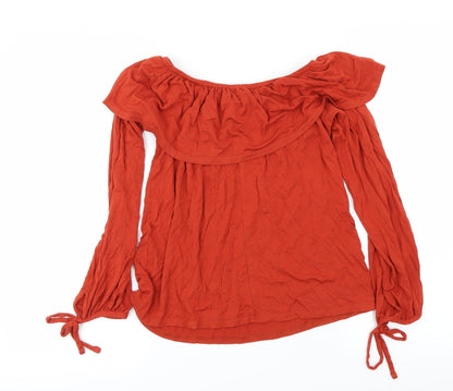 Back view of Atmosphere women’s brown basic blouse, size UK 8
