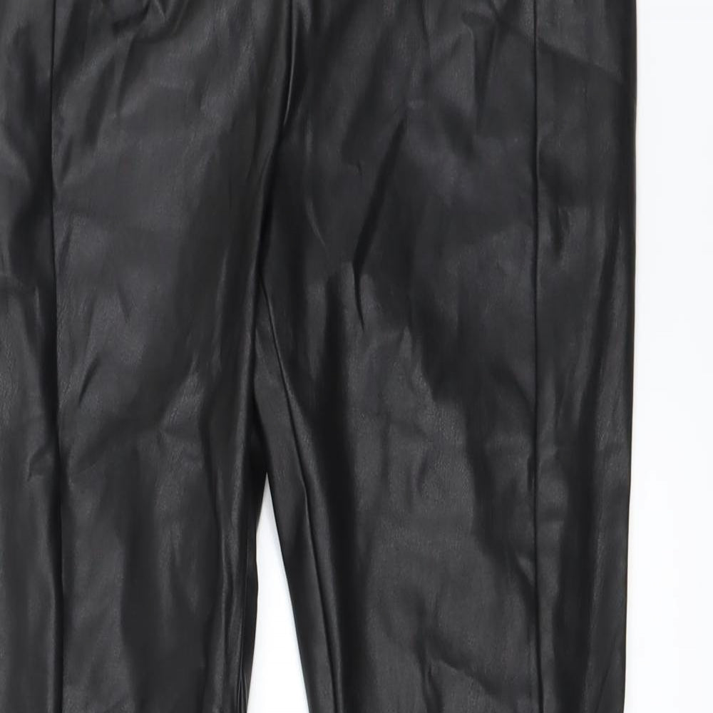 Close-up detail of Next women’s black trousers, size UK 8, 27-inch leg
