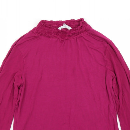 Close-up detail of Red Herring women’s pink jumper, size UK 14
