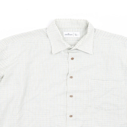 Close-up detail of Littlewoods men’s white button-up, size 16