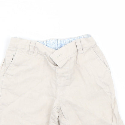 Close-up detail of Monsoon Baby Beige Capri Trousers, size 12-18, Months