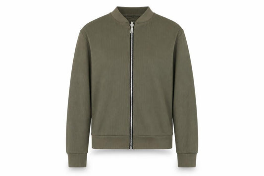 Front view of Boohoo women’s green jacket, size UK 8