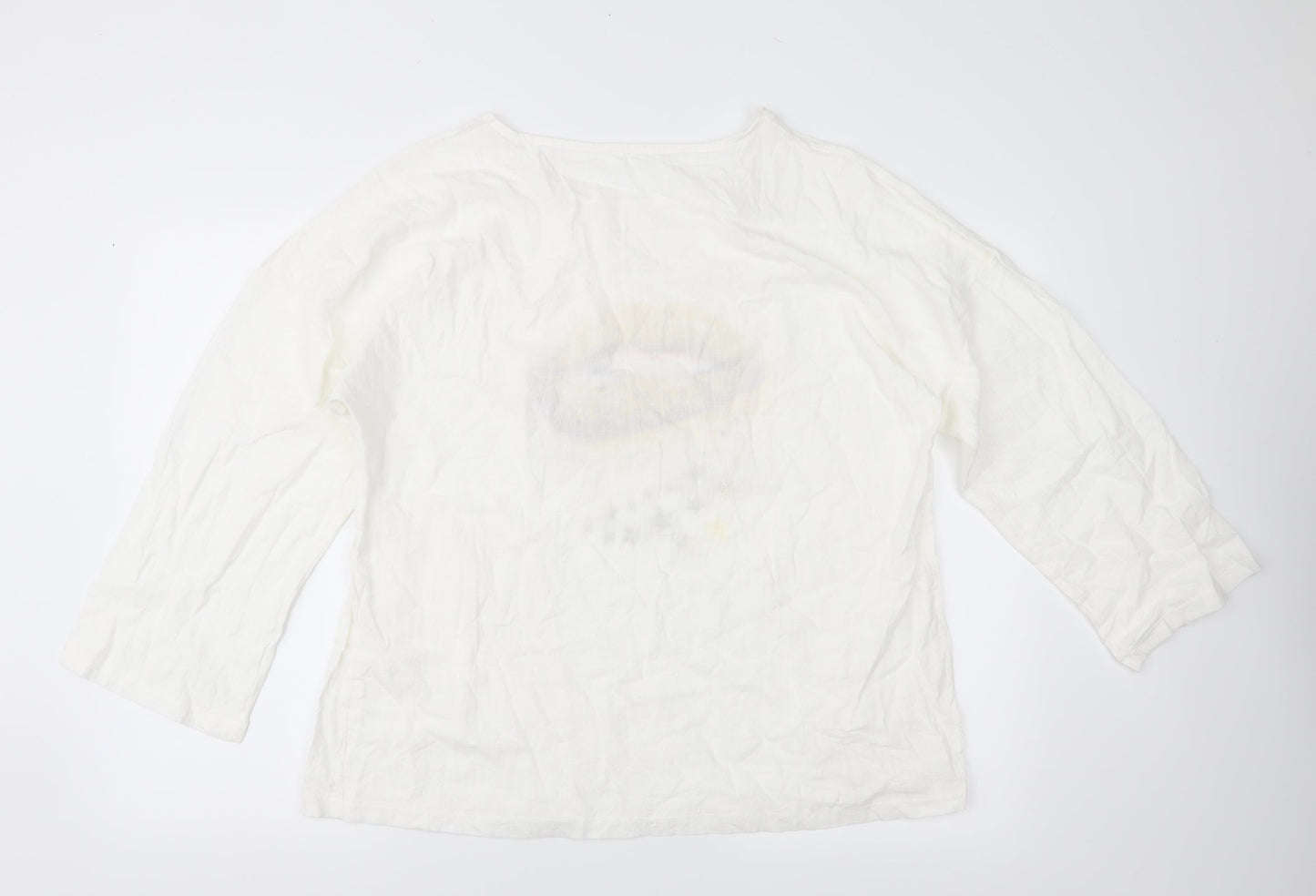 Preworn Womens White   Basic Blouse Size 2XL