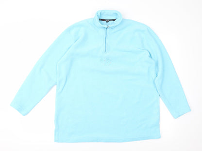 Additional front view of Wunder Colour women’s blue fleece jacket, size L