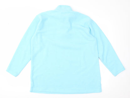 Back view of Wunder Colour women’s blue fleece jacket, size L