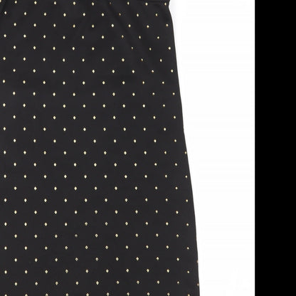 Brand and care label for Atmosphere women’s black polka dot shift, size UK 12