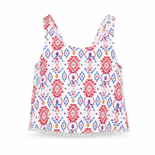 Atmosphere Womens Multicoloured Geometric Jersey Cropped Tank Size 12