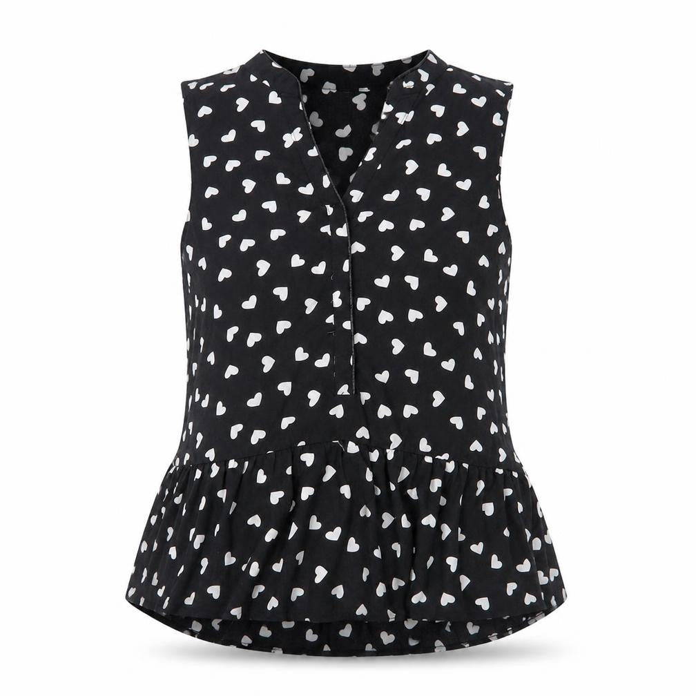 Millenium Womens Black Polka Dot Chiffon Basic Blouse Size M